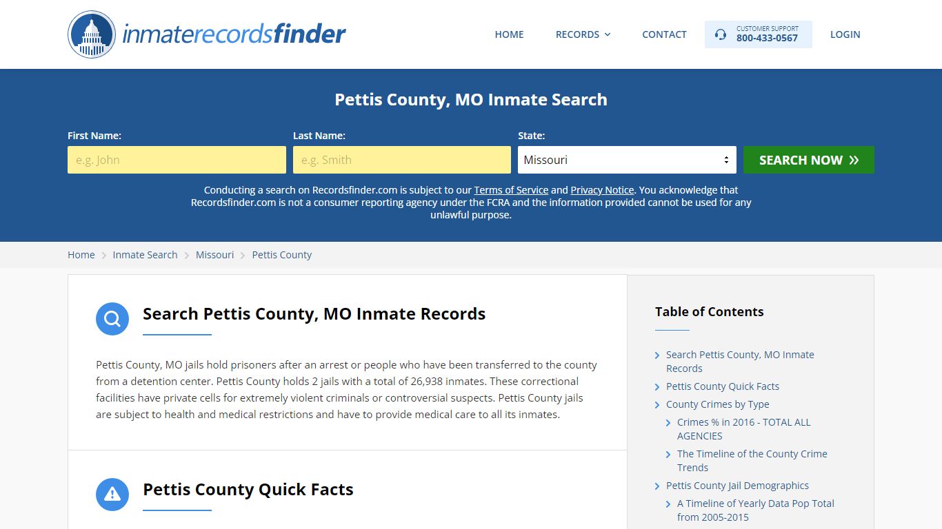 Pettis County, MO Inmate Lookup & Jail Records Online